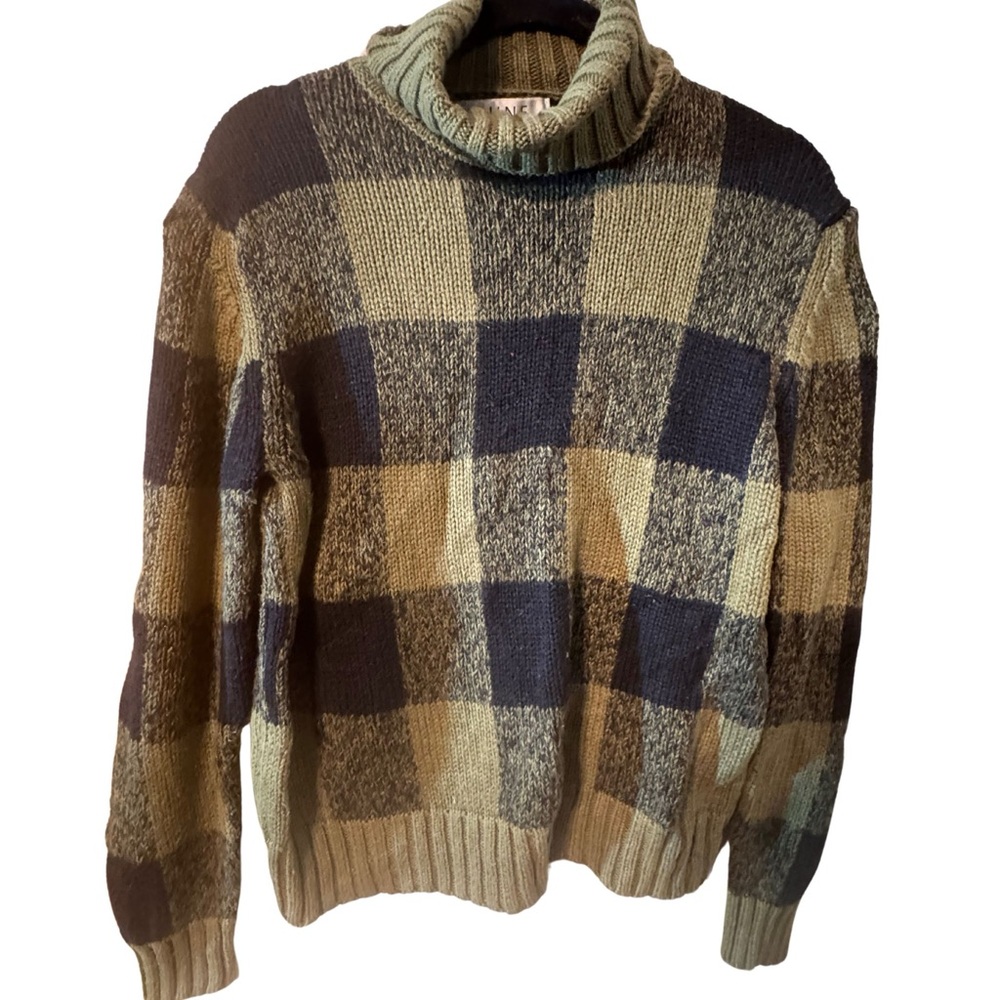 Nine & Co. Green and Blue Turtleneck Sweater